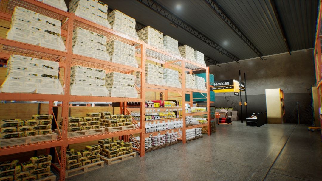 AisleSim: a simulated building-materials aisle