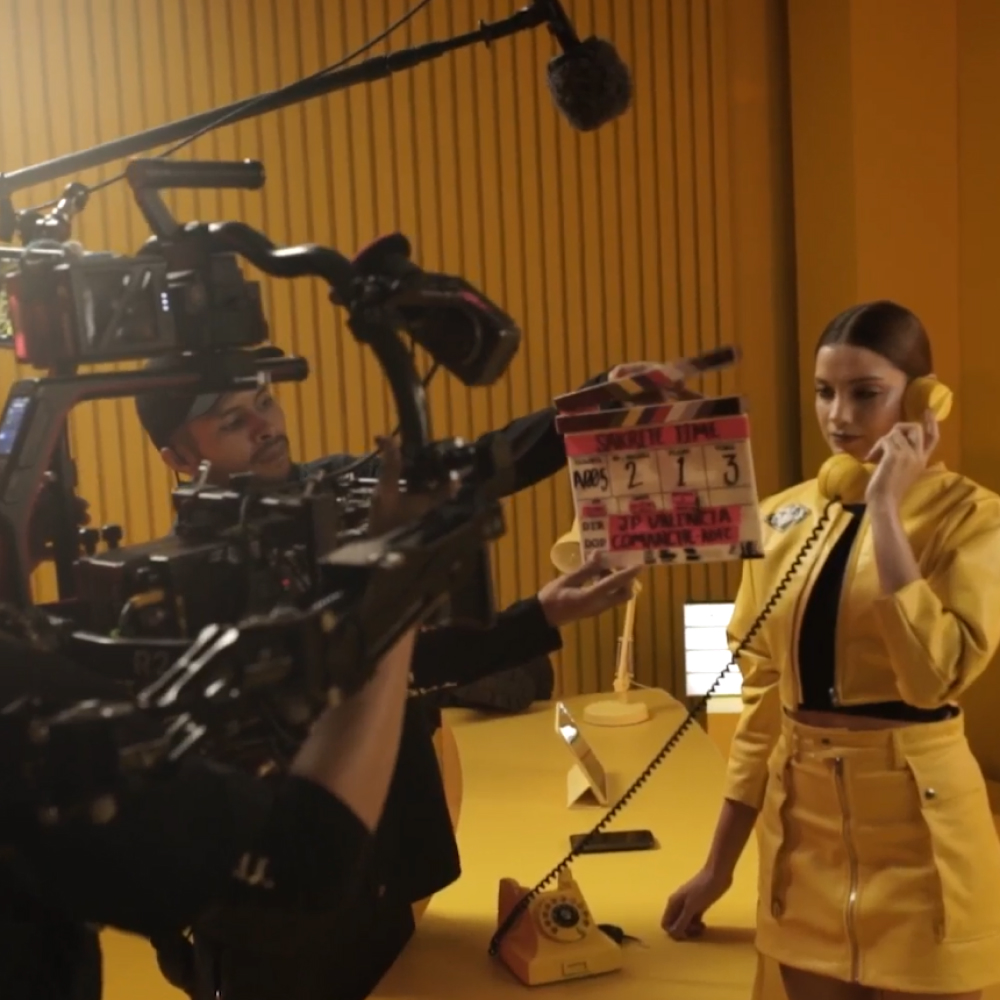 The nqūb crew filming on set with a cinema camera